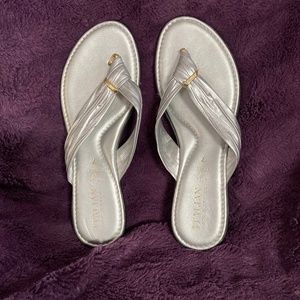 Italian Silver Sandals size 7